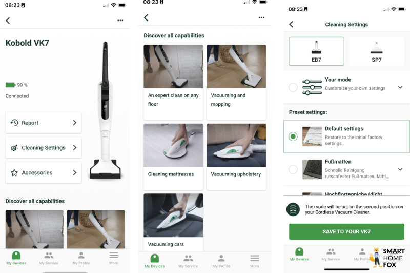 Die Oberfläche der MyKobold App